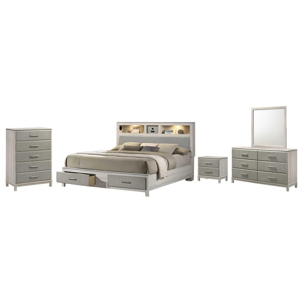 Titanic Furniture Roswell 5-Piece King Storage Bedroom Set in Beige, , large