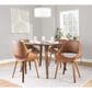 LumiSource Fabrico Mid-Century Modern Dining/accent Chair in Walnut and Camel Faux Leather by LumiSource - Set of 2, , large