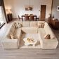 HOMLUX Modular Floor Sofa with Plush Corduroy, U-Shaped Sectional Couch with Chaise in Beige, , large