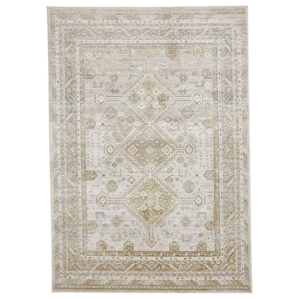 Feizy Aura Gold and Ivory 8" x 11" Area Rug, , large