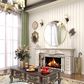 HOMLUX 30" Round Wall Mirror in Gold, , large