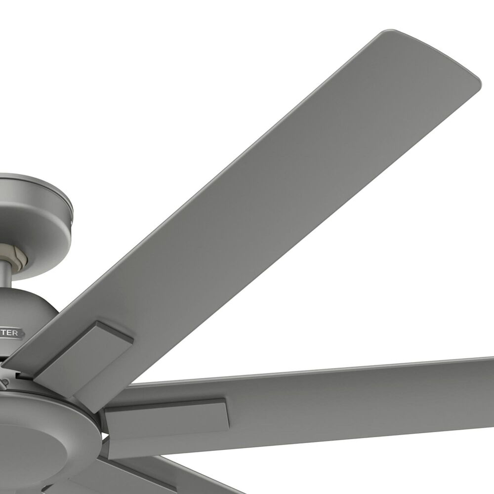 Hunter Downtown 60&quot; Outdoor Ceiling Fan in Matte Silver, , large