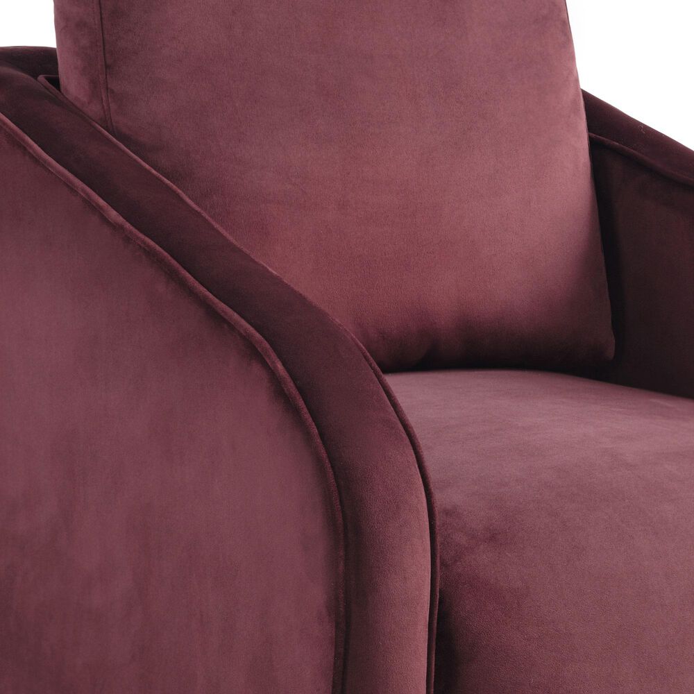 Lifestyle Solutions Lydia Swivel Accent Chair in Plum, , large