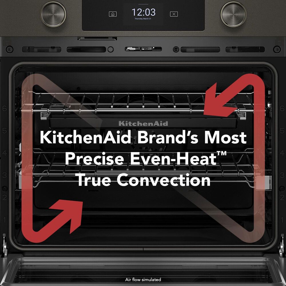 KitchenAid 2-Piece Kitchen Package with PrintShield Stainless Steel 30" Smart Combination Wall Oven and Black 36" Induction Cooktop, , large