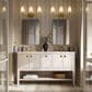 Kohler Seagrove 60" Double Bathroom Vanity in Light Clay with 3 cm White Quartz Top and Rectangular Sinks, , large