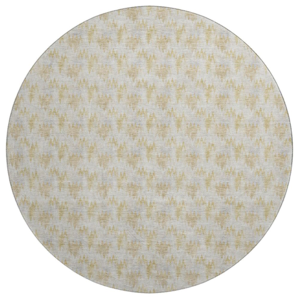 Dalyn Rug Company Soft Essentials Chevron Wheat 8" Round Area Rug, , large