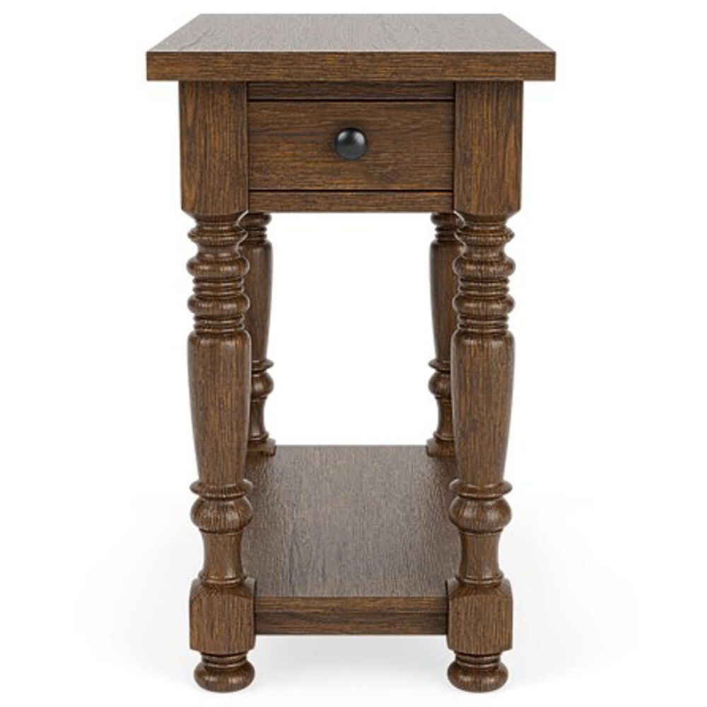 Riverside Furniture Eastlake 1-Drawer Rectangular Side Table in Whiskey Oak, , large