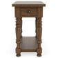 Riverside Furniture Eastlake 1-Drawer Rectangular Side Table in Whiskey Oak, , large