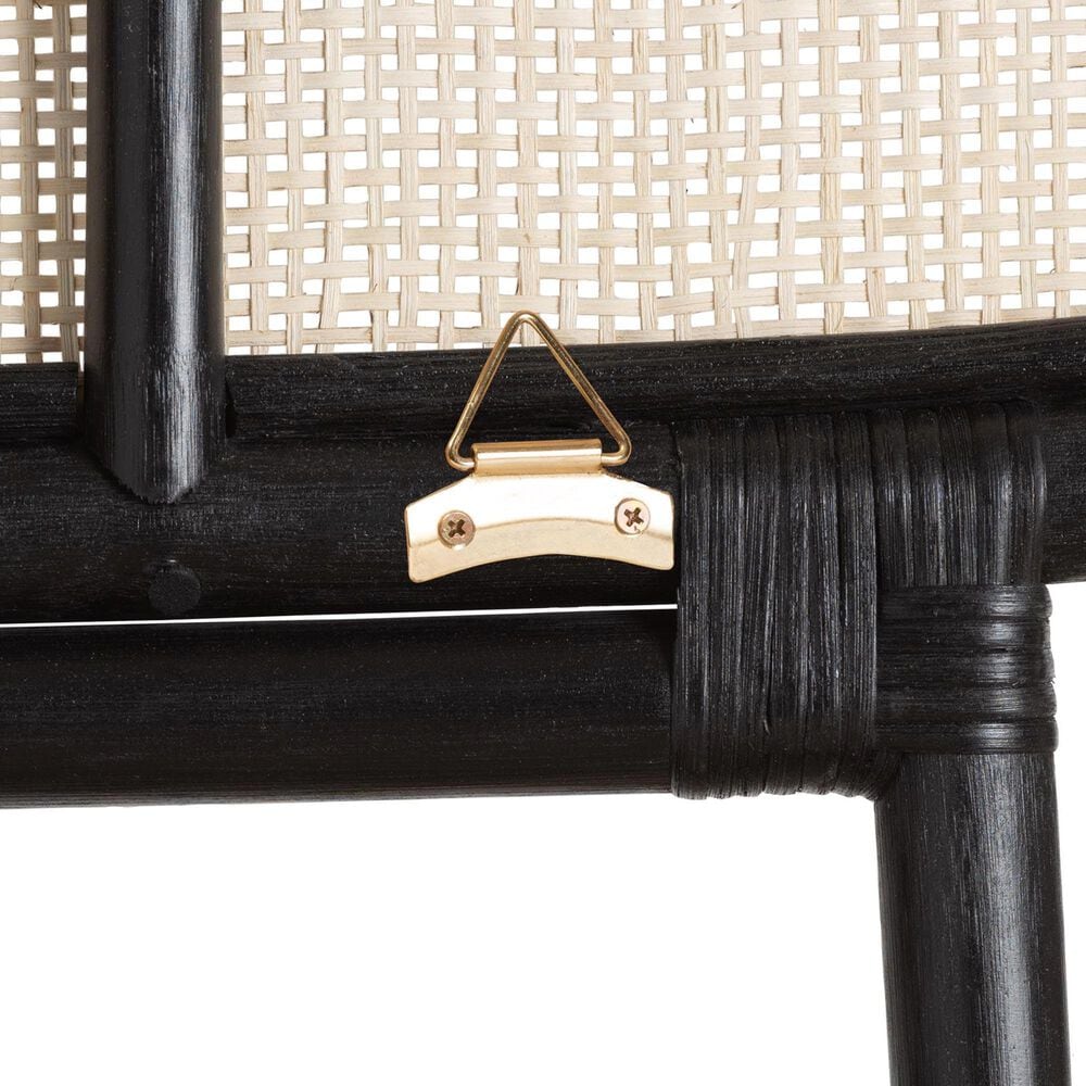 Baxton Studio Reegan Queen Panel Headboard in Black and Natural Brown, , large