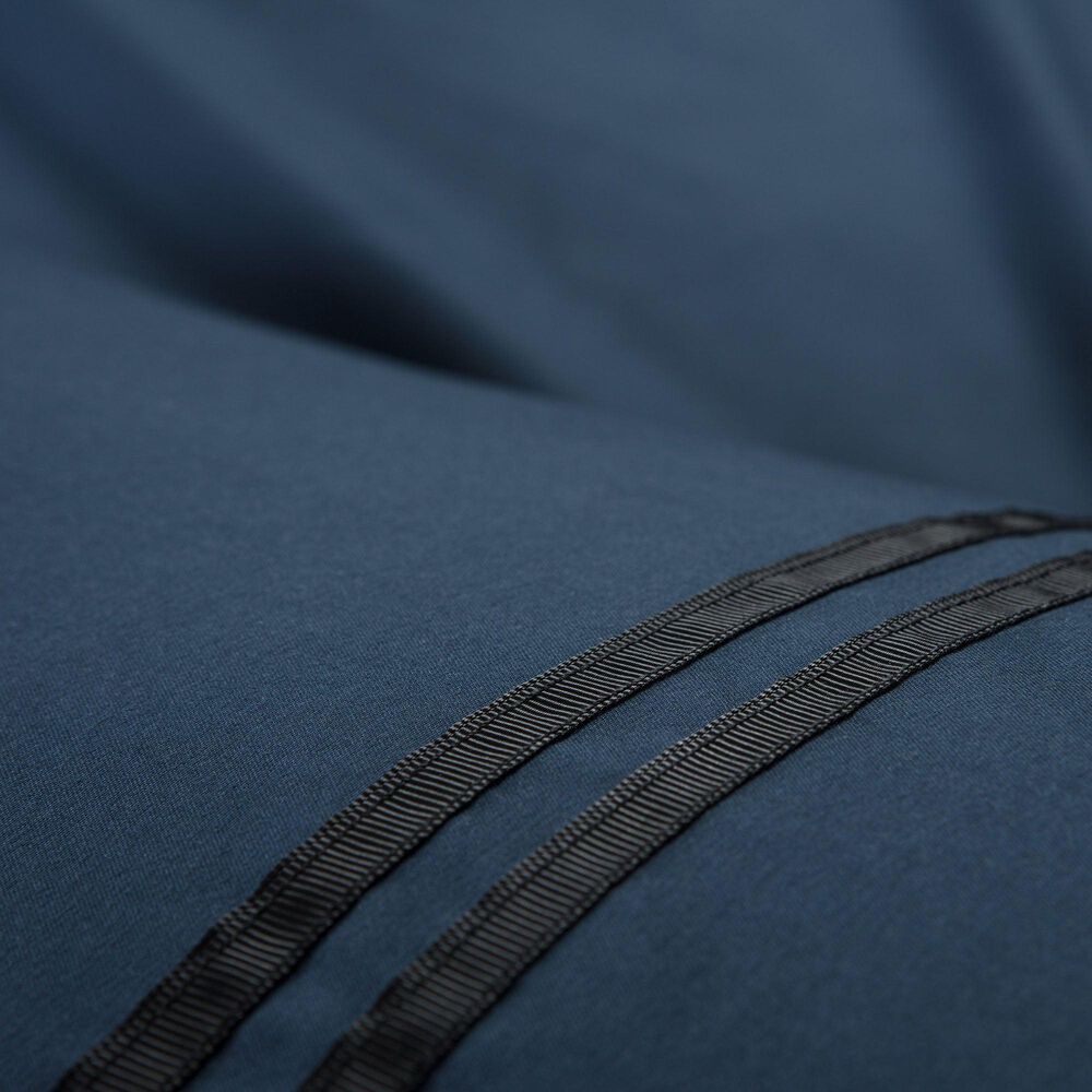 Bordered Ribbon 3-Piece King Duvet Cover Set in Navy, , large