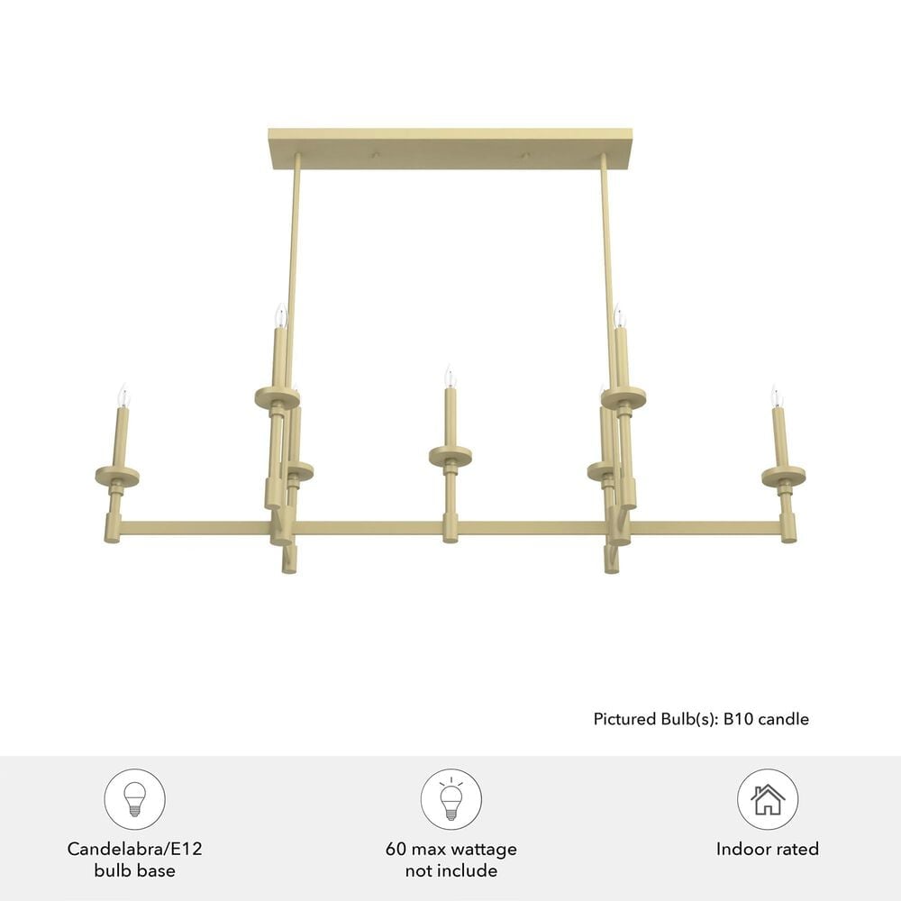 Hunter Briargrove 7-Light Linear Chandelier in Modern Brass, , large
