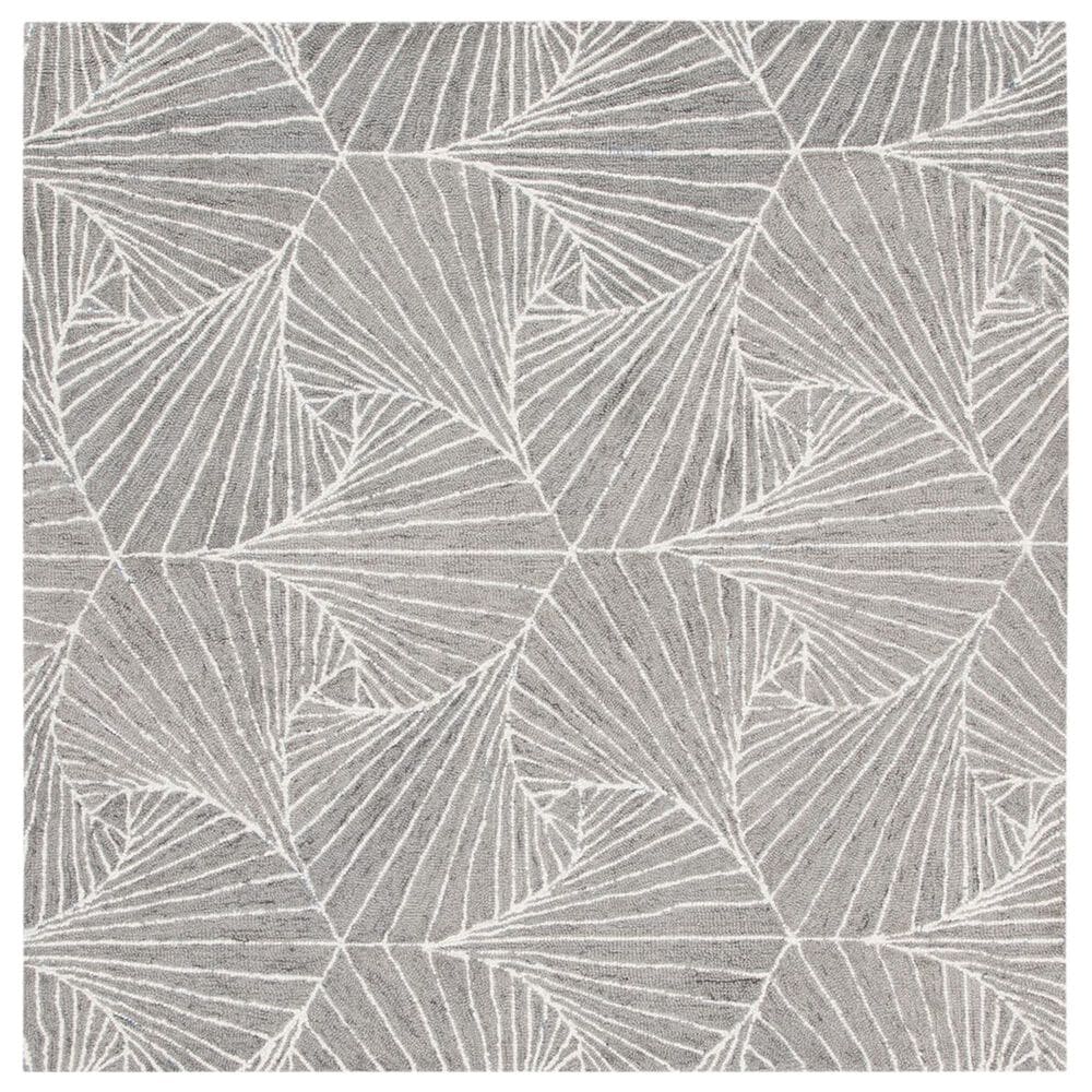 Safavieh Micro-Loop Geometric 5" Square Grey and Ivory Area Rug, , large