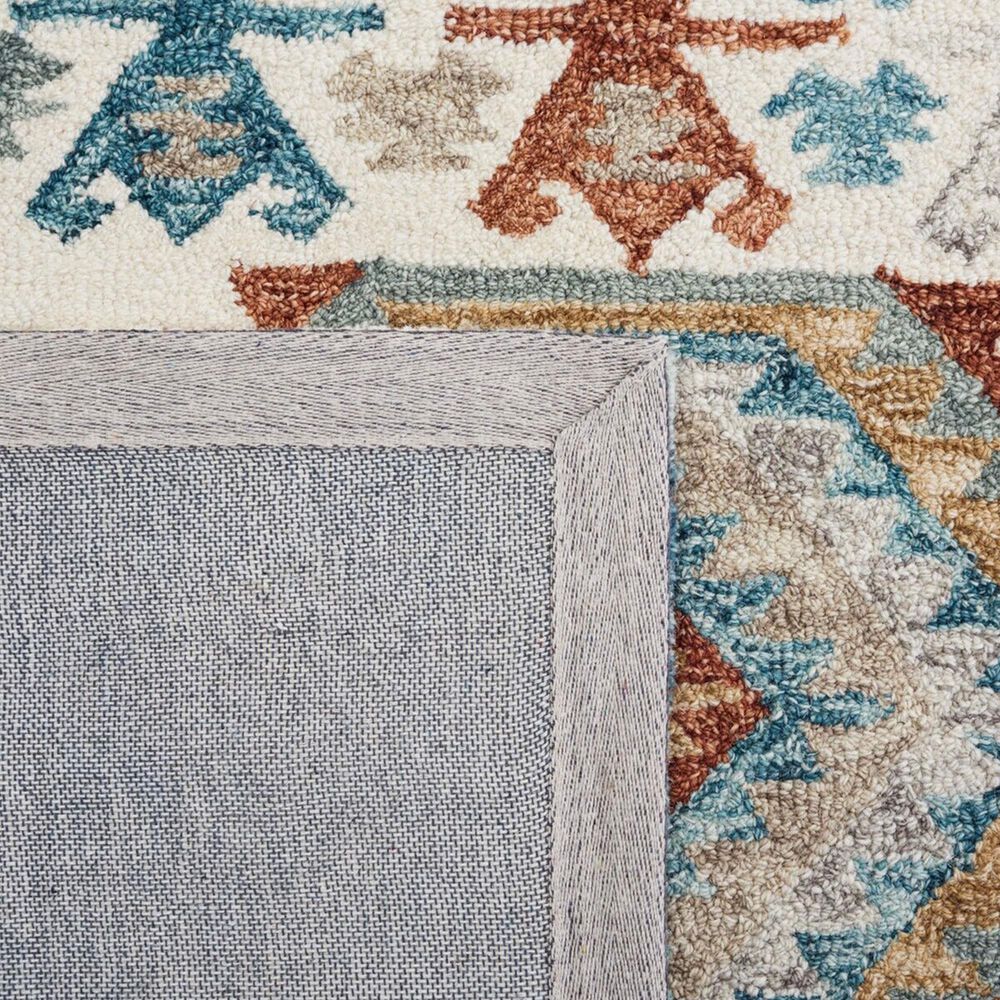 Safavieh Micro-Loop 4&#39; x 6&#39; Ivory and Blue Area Rug, , large