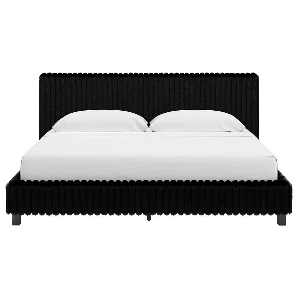 Ashley Zuraleus 4-Piece King Upholstered Platform Bedroom Set in Matte Black, , large