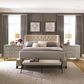 Bernhardt Maxime King Upholstered Wing Panel Bed in Cream, , large