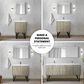 Lexora Home Lancy 36" Single Bathroom Vanity in Rustic Acacia with 2 cm White Cultured Marble Top and Rectangular Sink, , large