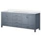Lexora Home Jacques 80" Double Bathroom Vanity in Dark Grey with 2 cm White Cultured Marble Top and Rectangular Sinks, , large