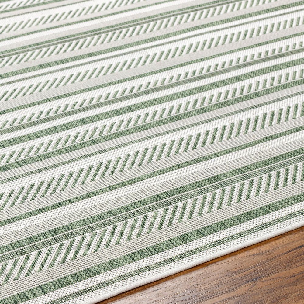 Surya Eagean EAG-2422 Grass Green, Ivory, Dark Green and Seafoam 2&#39; x 2&#39;11&quot; Indoor/Outdoor Area Rug, , large