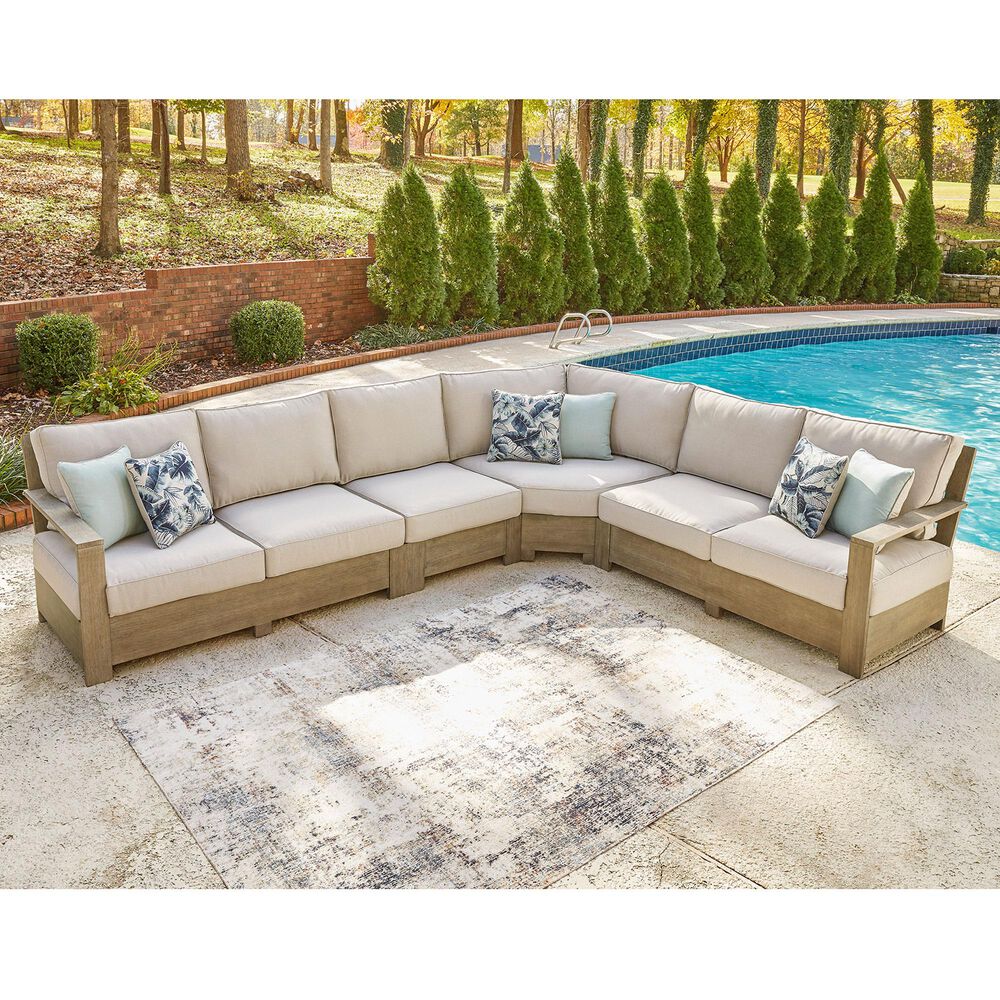 Signature Design by Ashley Silo Point 3-Piece Sectional with Neutral Cushion in Brown, , large
