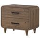 Crown Mark Nyomi King Panel Bed with Two Nightstands in Light Brown, , large