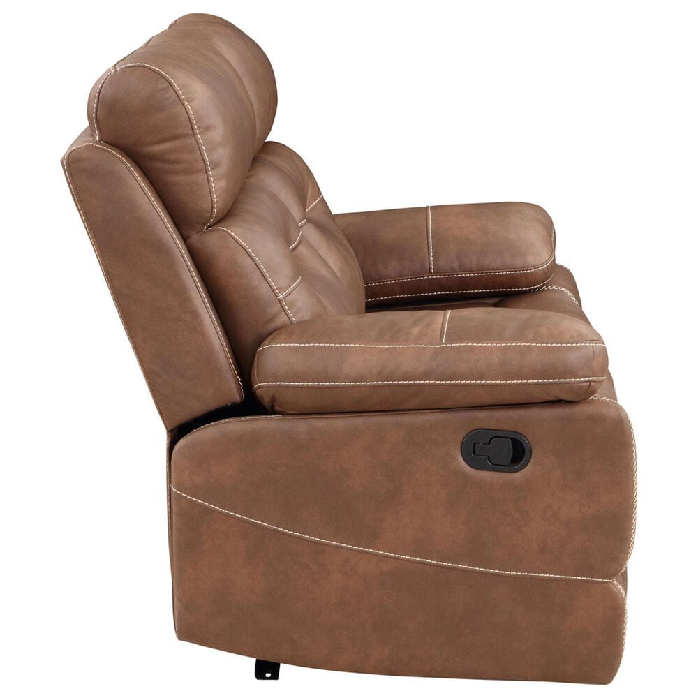 Steve Silver Rudger Manual Reclining Loveseat in Chestnut Brown, , large