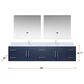 Lexora Home Geneva 84" Double Bathroom Vanity in Navy Blue with 2 cm White Cultured Marble Top and Rectangular Sinks, , large