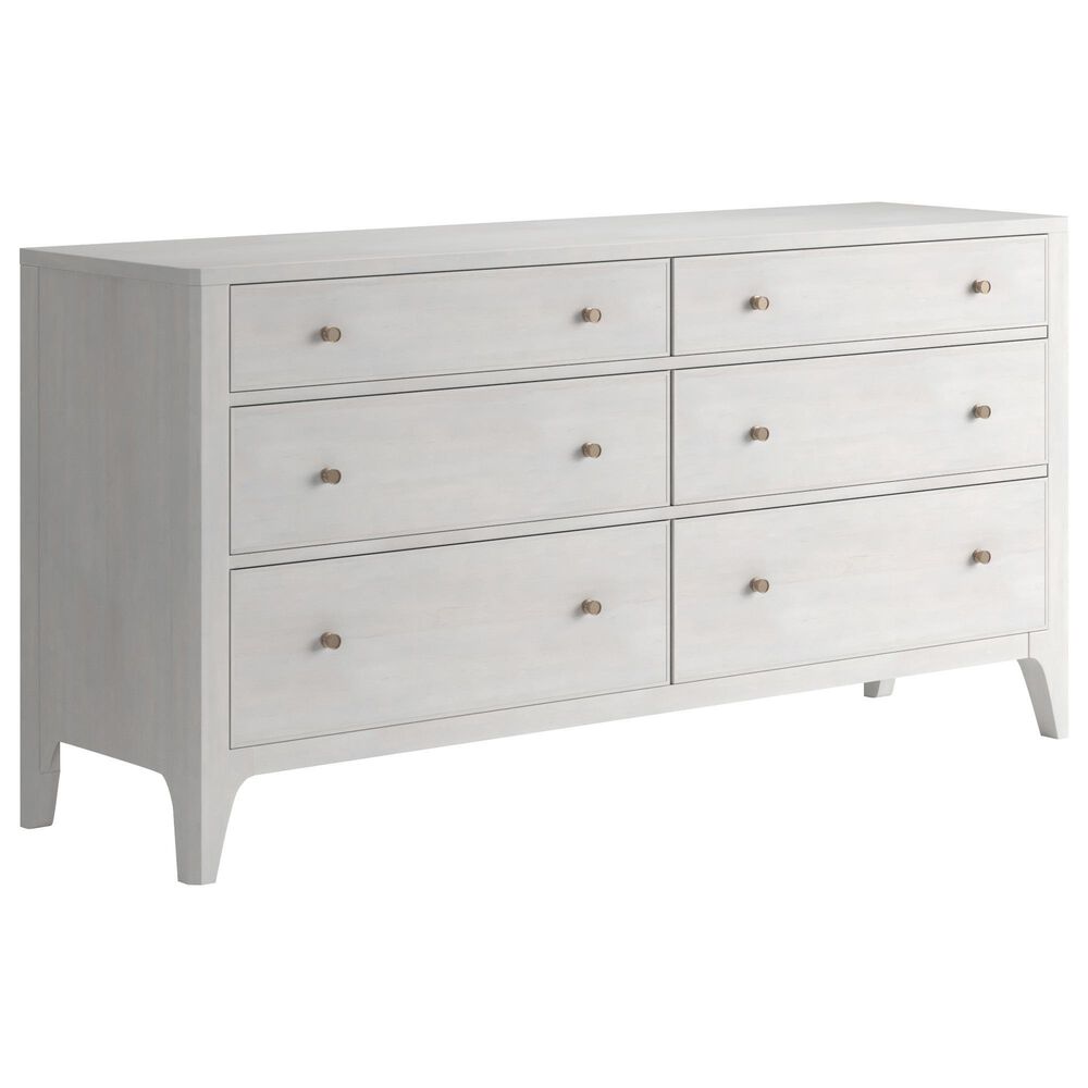 Vantage Mezzanine Queen Upholstered Wingback Bed with Dresser Chest and 2 Nightstands in Dove Gray, , large