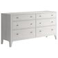 Vantage Mezzanine Queen Upholstered Wingback Bed with Dresser Chest and 2 Nightstands in Dove Gray, , large