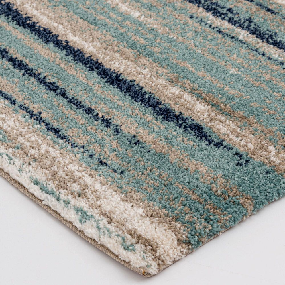 Central Oriental Tulsa Dunkerton 7&#39;10&quot; x 9&#39;10&quot; Aqua and Blue Navy Area Rug, , large