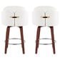 LumiSource Dahlia Swivel Counter Stool with Black Velvet Upholstery in Walnut and Chrome (Set of 2), , large