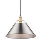 Golden Lighting Orwell 1-Light Wide Large Pendant with Pewter Shade in Brushed Champagne Bronze, , large