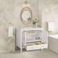James Martin Vanities Myrrin 36" Vanity in Bright White with 3 cm Arctic Fall Solid Surface Top, , large