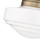 Golden Lighting Ingalls Medium Pendant with Vintage Milk Glass in Modern Brass, , large