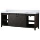 Lexora Home Marsyas 84" Double Bathroom Vanity in Brown with 2 cm White Cultured Marble Top and Rectangular Sinks, , large