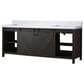 Lexora Home Marsyas 84" Double Bathroom Vanity in Brown with 2 cm White Cultured Marble Top and Rectangular Sinks, , large