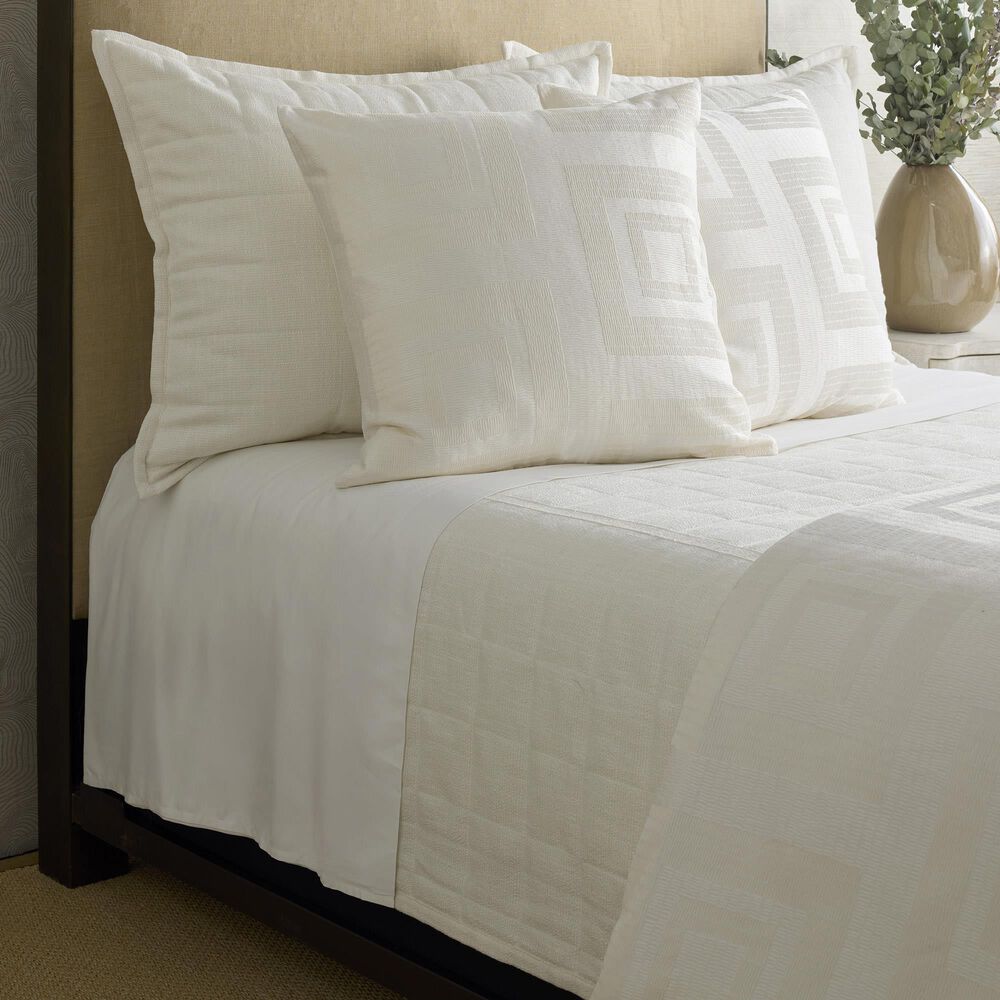 Ann Gish Macau Queen Quilted Coverlet in Bone, , large