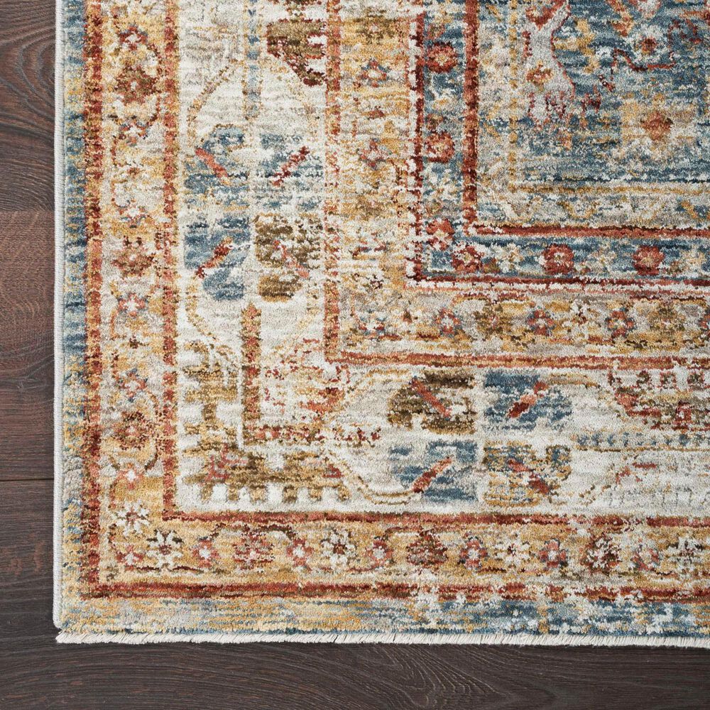 Nourison Sahar SHR01 2&#39;3&quot; x 10&#39;2&quot; Blue Runner, , large