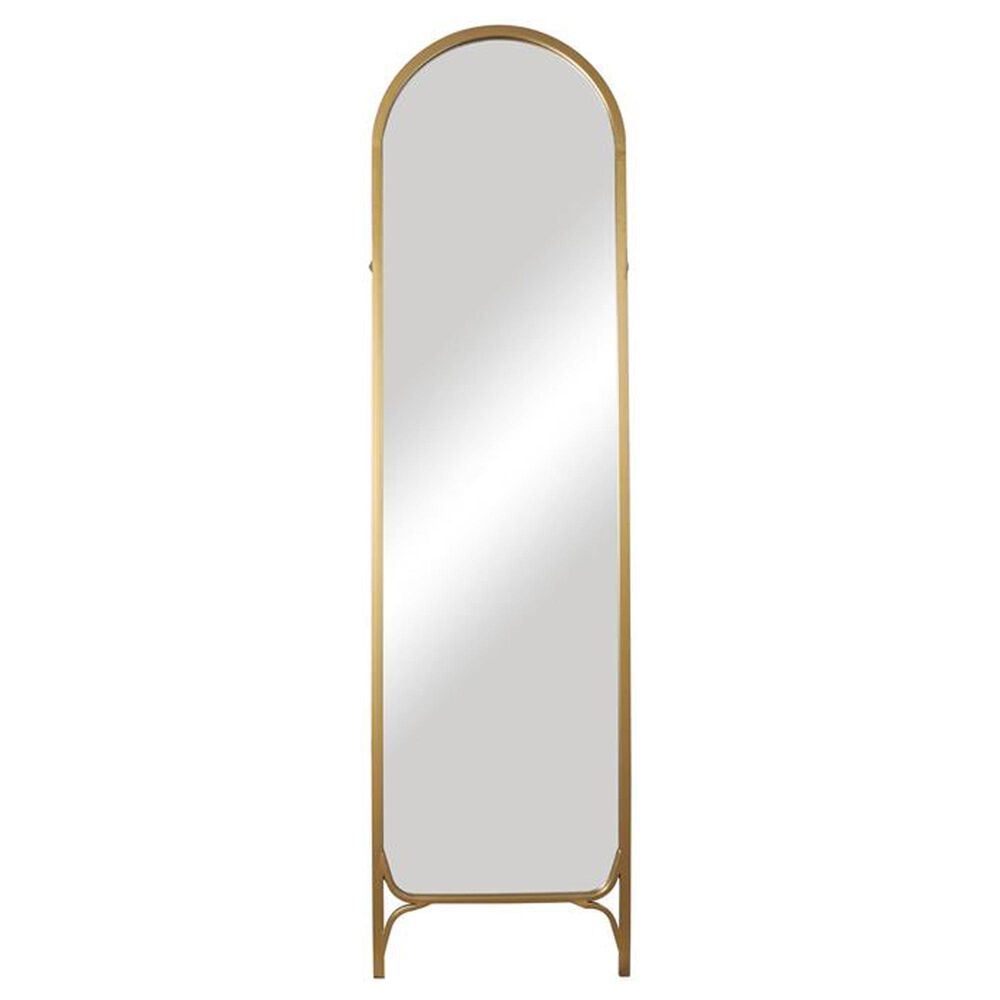 Maple and Jade Arched Freestanding Foldable Floor Mirror in Gold, , large