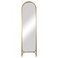 Maple and Jade Arched Freestanding Foldable Floor Mirror in Gold, , large