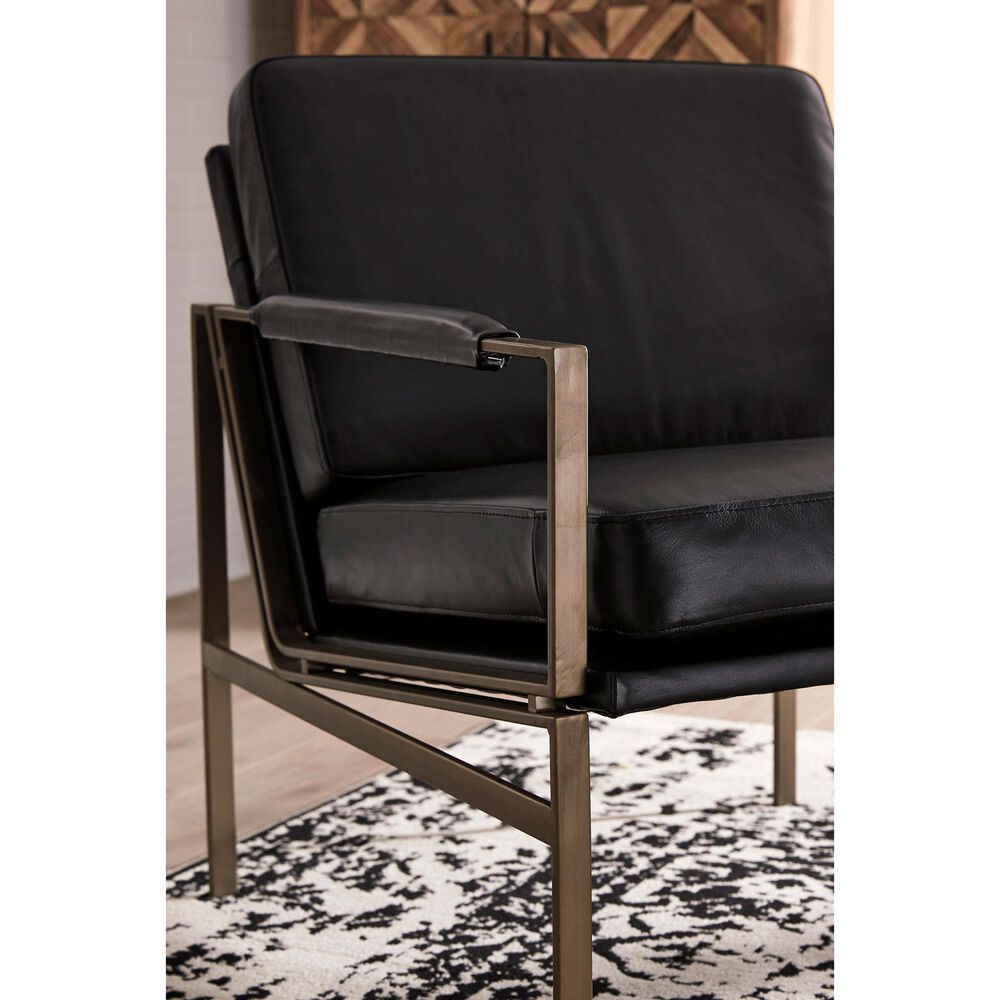 Ashley Puckman Accent Chair in Black (Set of 2), , large