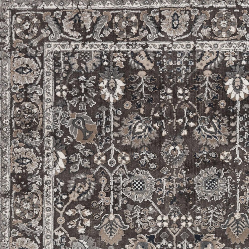 Central Oriental Clearwater Valry 5&#39;3&quot; x 7&#39;7&quot; Gunmetal and Chalk Area Rug, , large