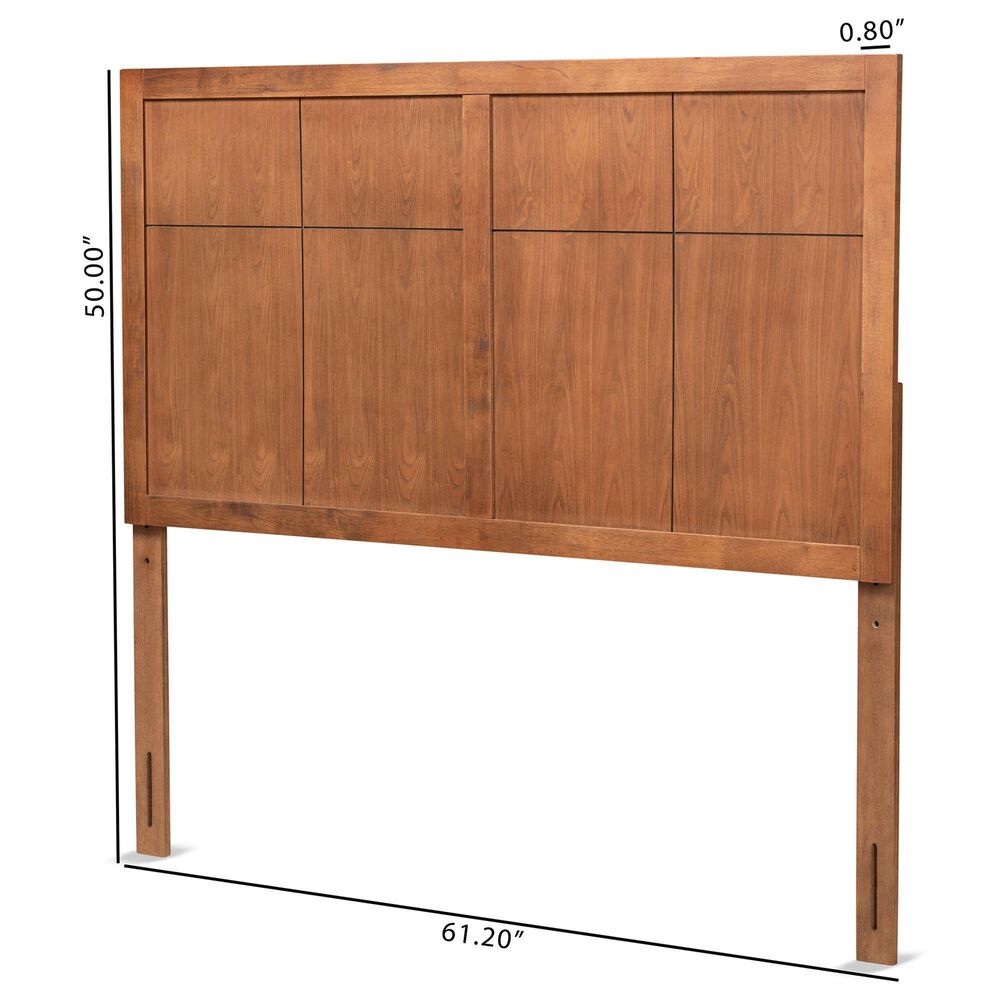 Baxton Studio Monroe King Panel Headboard in Ash Walnut, , large
