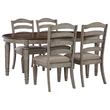 Signature Design by Ashley Lodenbay 5-Piece Oval Dining Set in Antiqued Gray and Walnut Brown, , large