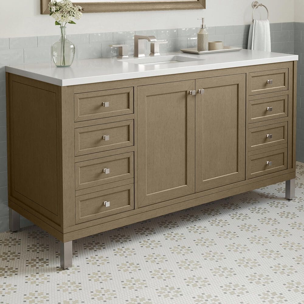 James Martin Vanities Chicago 60" Double Bathroom Vanity Cabinet in Walnut Whisper, , large