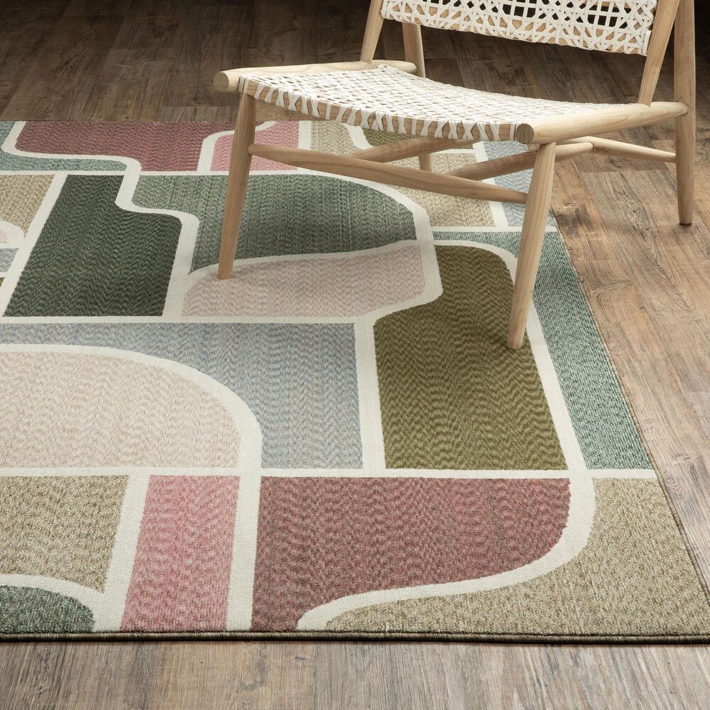 Oriental Weavers Tisdell Green and Multicolor 6&#39;7&quot; x 9&#39;4&quot; Area Rug, , large