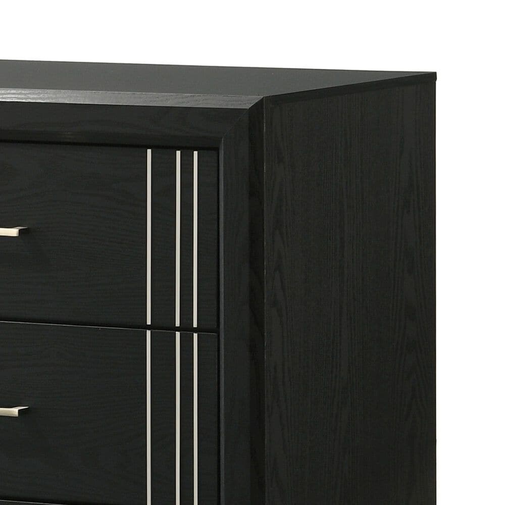 Crown Mark Charlie 4-Piece King Panel Bedroom Set in Charcoal, , large