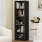 HOMLUX 5-Tier Reversible Bookshelf with Decorative Open Shelves in Blackwood, , large