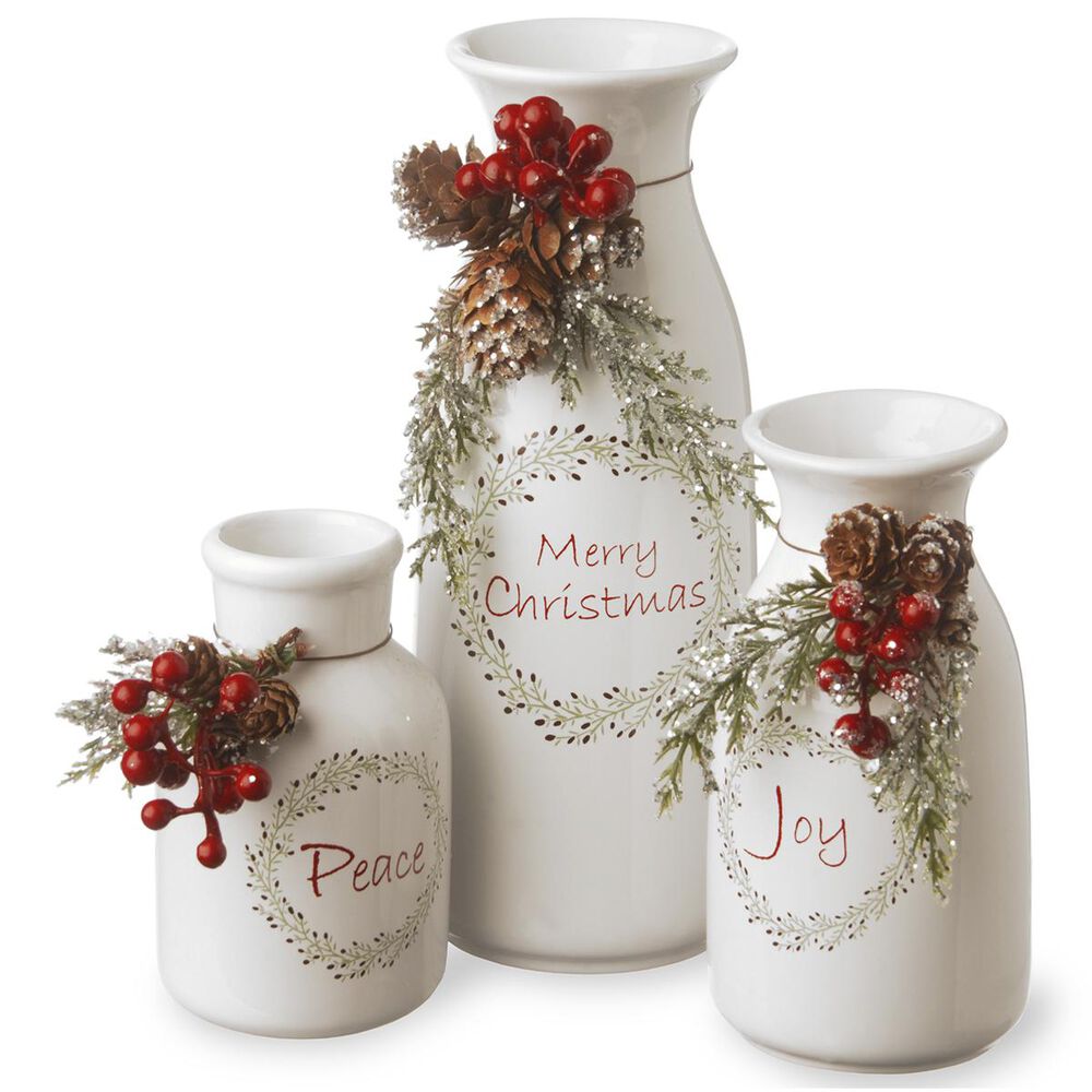 National Tree Holiday Antique Milk Bottles Set, , large