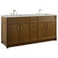 James Martin Bellshire 72" Double Bathroom Vanity in Honey Oak with 3 cm Ethereal Noctis Silestone Top and Rectangular Sinks, , large