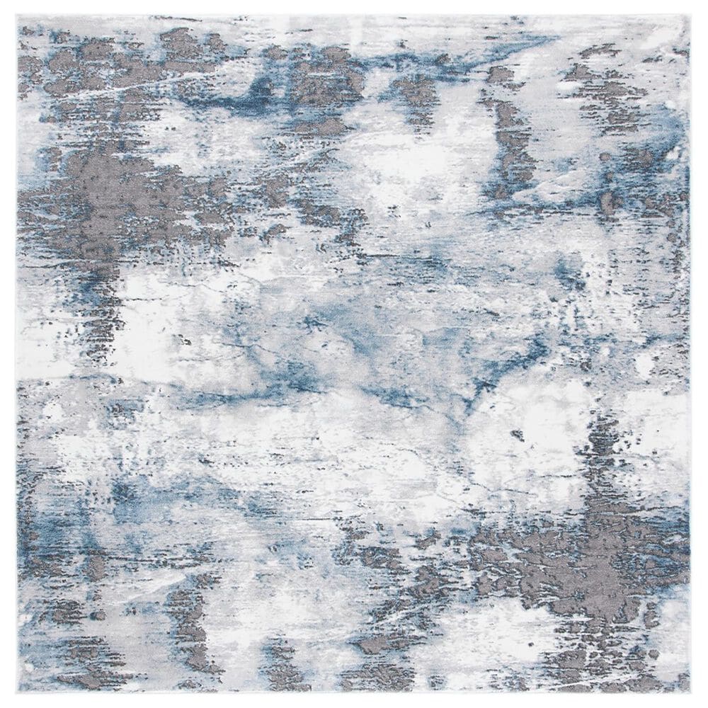 Safavieh Craft CFT850M 6"7" Square Blue and Grey Area Rug, , large